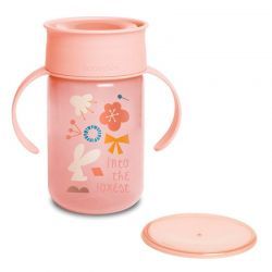 Biberón First con Asas 150ml +4 meses Forest Rosa - SUAVINEX