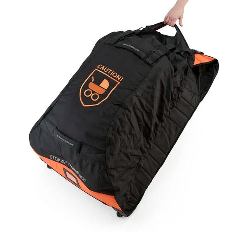 Bolsa carrito bebé viaje PRAMPACK Stokke naranja-negro