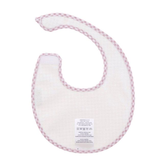 Babete Redondo Com Velcro Vichy10 Rosa/Mota 16X19X1 Cm