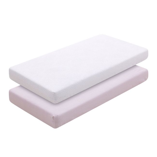 Lençol de berço 60 Pack 2 Un. 60X120X17 Cm Vichy10 Rosa