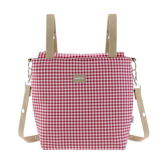 Bolsa Talega Vichy Vermelha 12X40X35 Cm