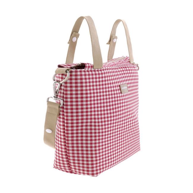 Bolsa Talega Vichy Vermelha 12X40X35 Cm