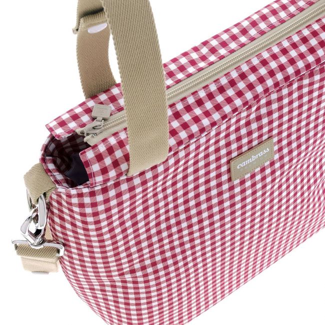 Bolsa Talega Vichy Vermelha 12X40X35 Cm