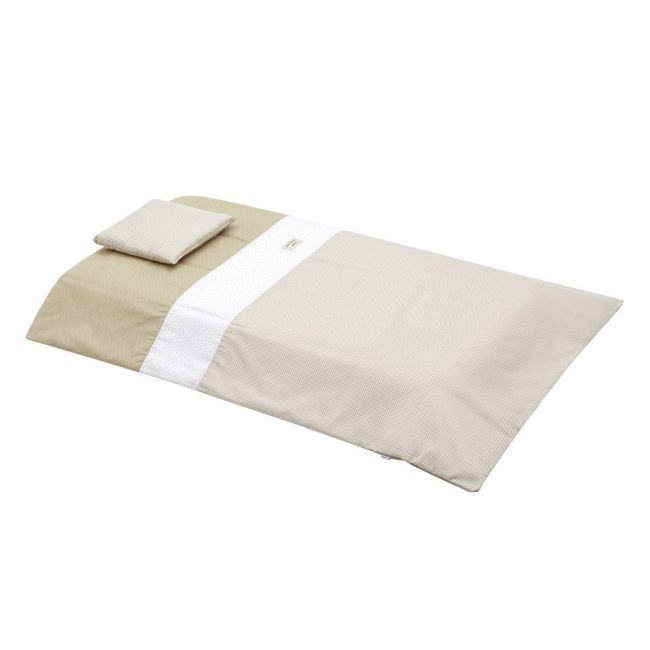 Juego 2 Piezas Funda Nordica Cuna 70 Vichy10 Beige 110X170X3 Cm