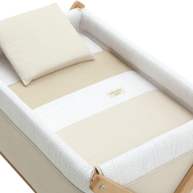 Minicama de Tesoura em Madeira Vichy10 Bege/Natural 55X87X74 Cm