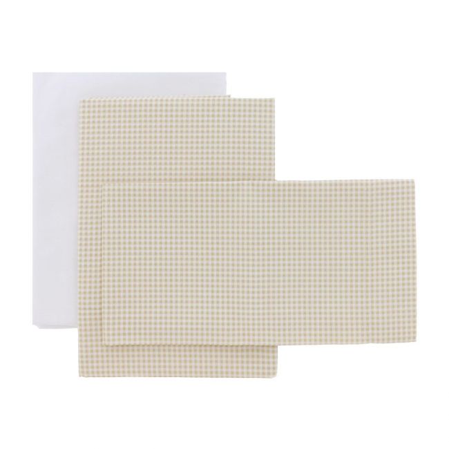 Sabana Cuna 3 Piezas (Cuna 60) 100X165X1 Cm Vichy10 Beige