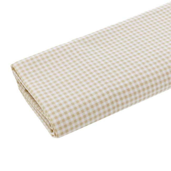 Lençol de Berço 3 Peças 80X120X1 Cm Vichy10 Bege