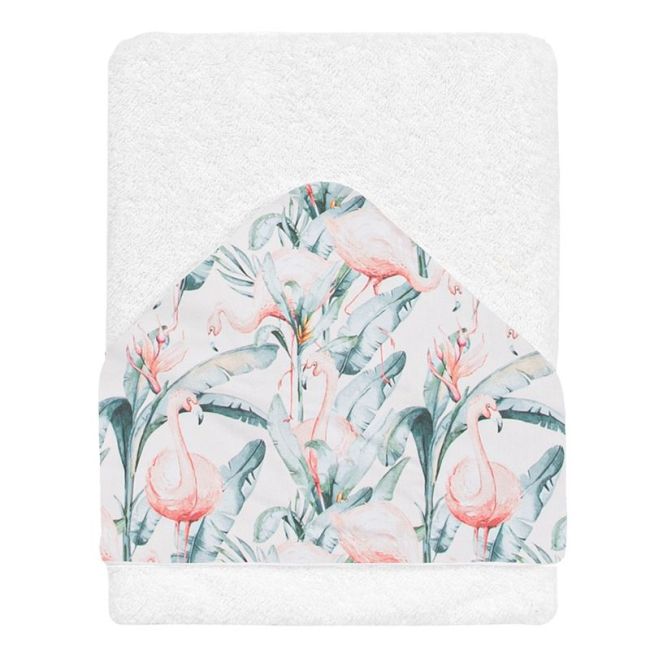 Maxicapa de Banho 100x100cm Flamingo Branco