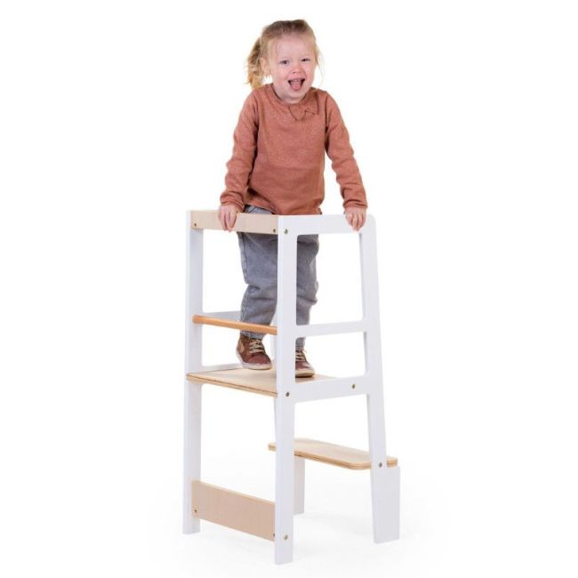 Torre de Aprendizagem Montessori Branco Natural