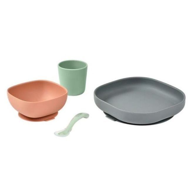 CONJUNTO DE PRATOS DE SILICONE 4 PEÇAS - MINERAL