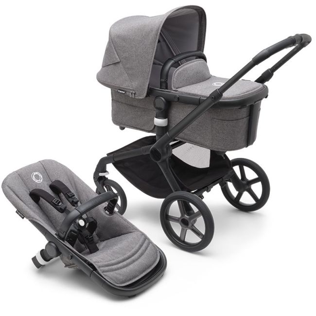 BUGABOO FOX 5 COMPLETO BLACK/GREY MELANGE-GREY MELANGE