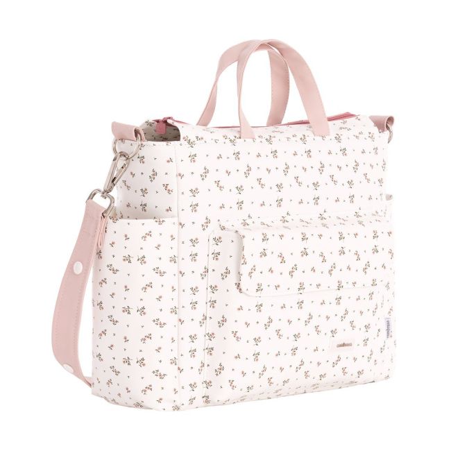 Saco materno Pack Aura Beige/Flores 16X43X37 Cm