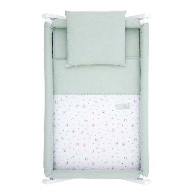 Minicama de balanço em madeira Greeny Verde/Branco 55X87X74 Cm