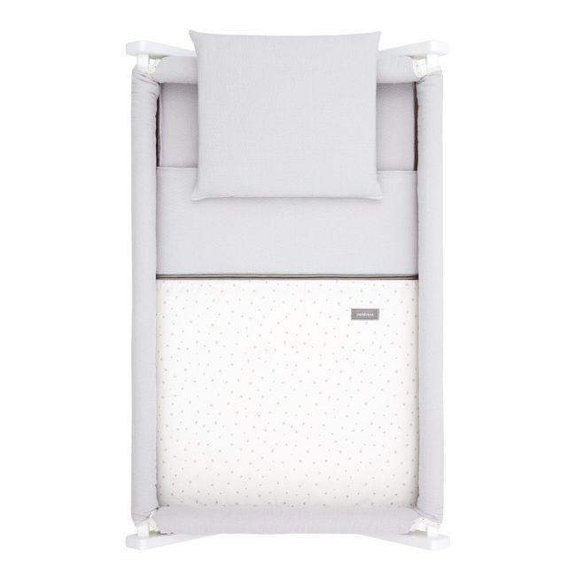 Minicama de Tesoura em Madeira Magia Cinza/Branco 55X87X74 Cm