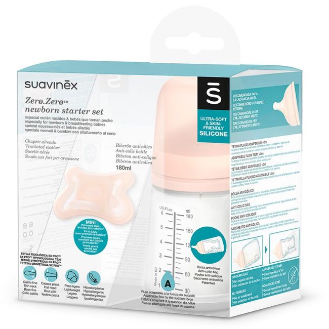 Suavinex Home Conjunto Biberão 180ml + Chupeta Zero Zero