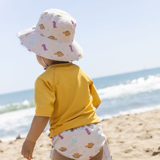 Gorro Com Proteção Solar 0-6 Meses - Mostarda