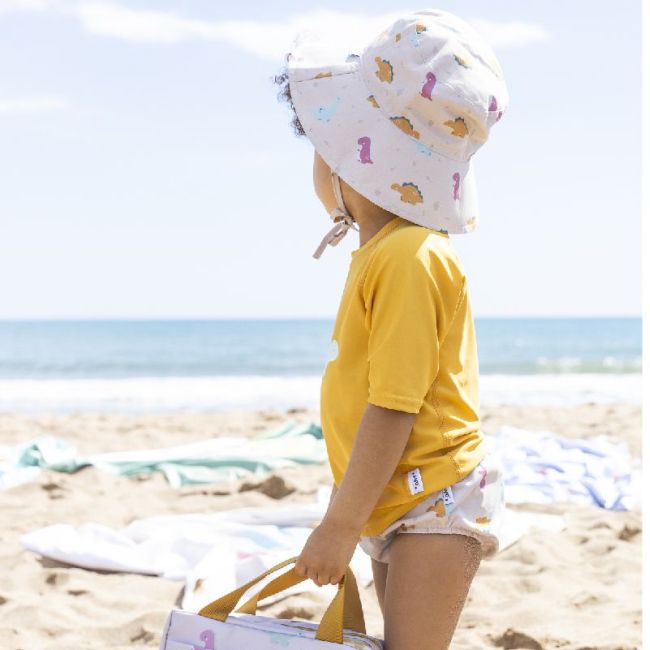 Gorro Com Proteção Solar 0-6 Meses - Mostarda