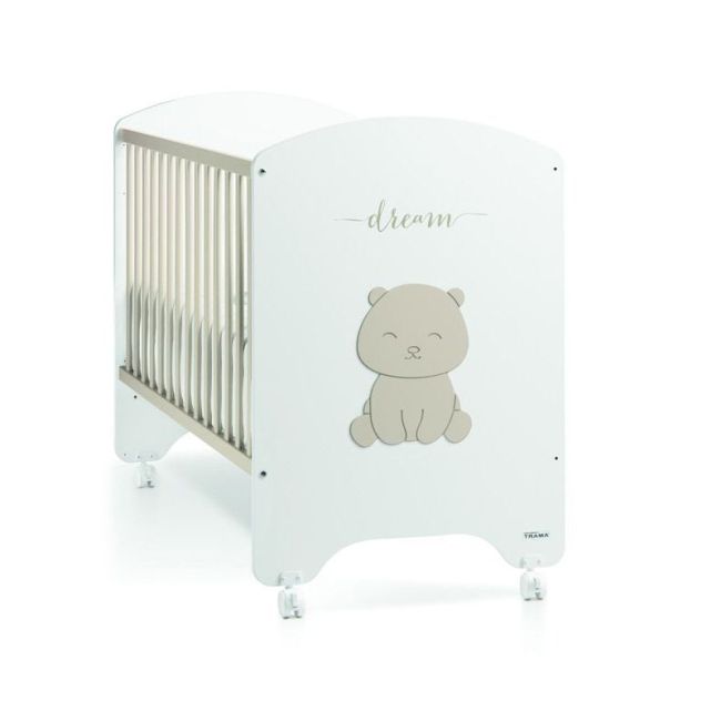 Cuna (120X60 Cm.) Dream Bear Blanco Mate Tierra Claro