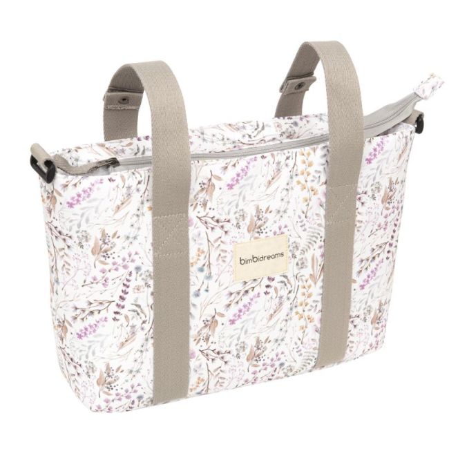 Bolso Crossbody + Cambiador Bimbidreams Estampado Niza - Blanco/Lila