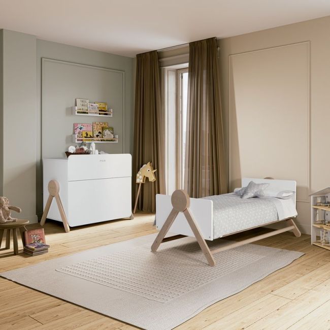 Cama de 140 X 70 Swing Bed Branco-Cera Natural Micuna MICUNA - 2