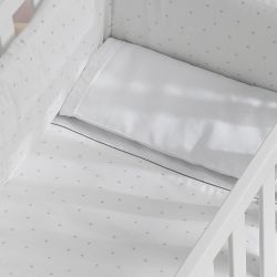 Conjunto Nórdico + Protetor para Mini Berço Shine com Motivos Cinzentos - Branco Micuna