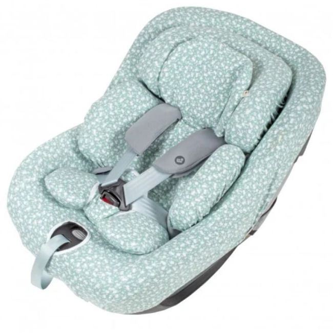 Capa para cadeira de carro Maxi-Cosi Pearl 360 e Mica Pro Eco i-Size + capa redutor - Mist Green.