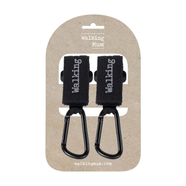 Walking Mum Set de 2 ganchos para cochecito Eco Mum - Black