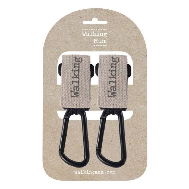 Walking Mum Set de 2 ganchos para cochecito Eco Mum - Apricot