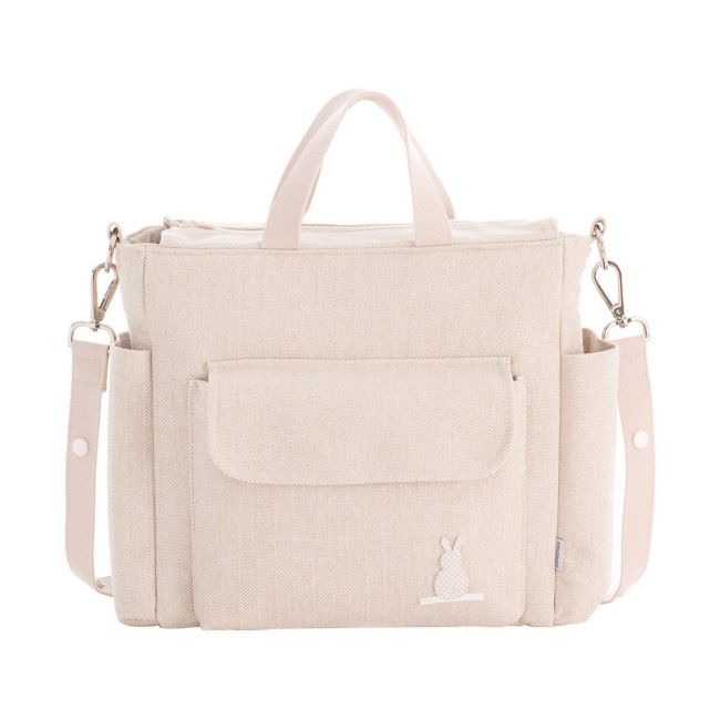 Bolso Maternal Pack Lino Beige 16X43X37 Cm