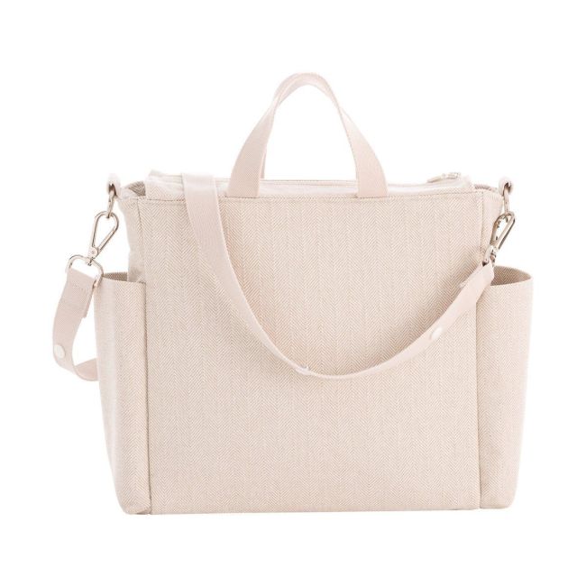 Bolso Maternal Pack Lino Beige 16X43X37 Cm