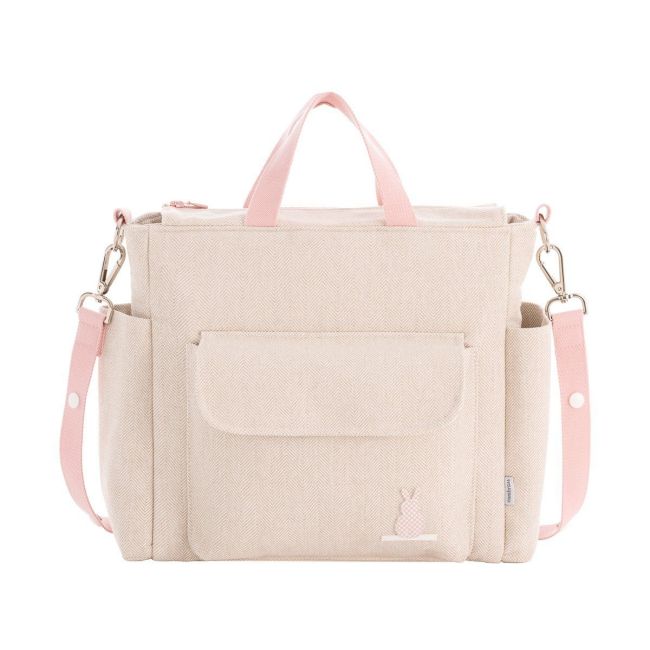 Bolsa Maternal Pack Linho Rosa 16X43X37 Cm