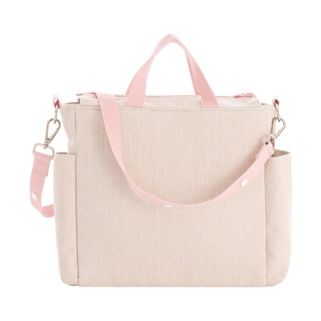 Bolsa Maternal Pack Linho Rosa 16X43X37 Cm