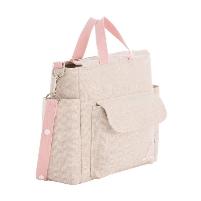 Bolsa Maternal Pack Linho Rosa 16X43X37 Cm