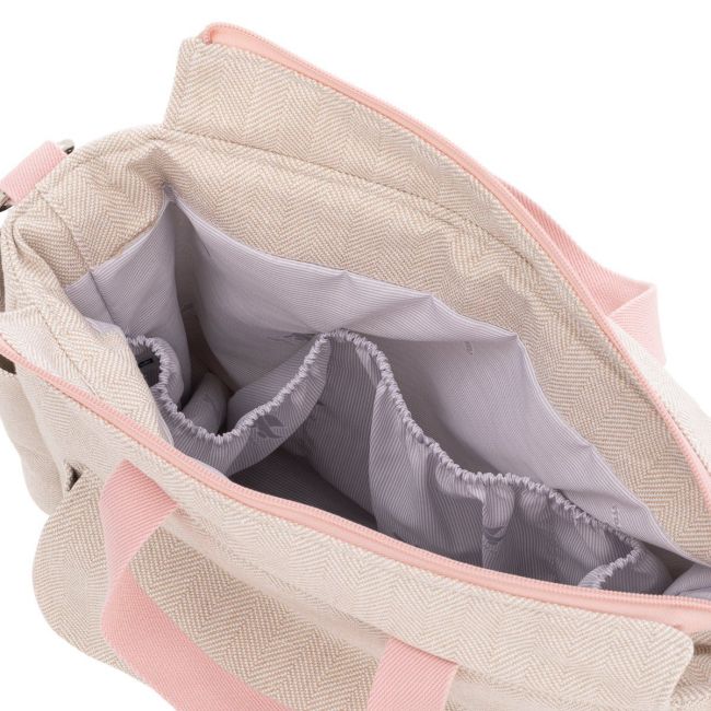 Bolsa Maternal Pack Linho Rosa 16X43X37 Cm