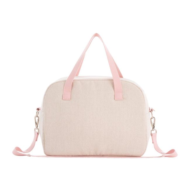 Bolsa Maternal Prome Linho Rosa 18X41X31 Cm