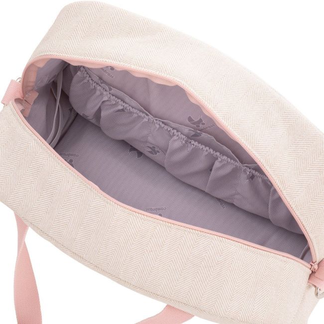 Bolsa Maternal Prome Linho Rosa 18X41X31 Cm