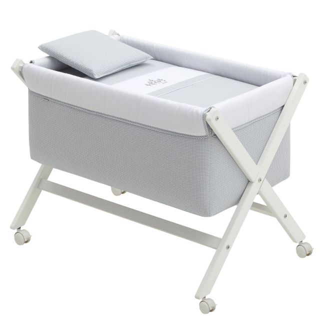 Minicama de balanço em madeira Mini Windsor Cinza/Branco 55X87X74 Cm