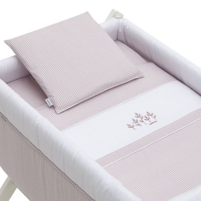 Minicama de balanço em madeira Mini Windsord Rosa/Branco 55X87X74 Cm