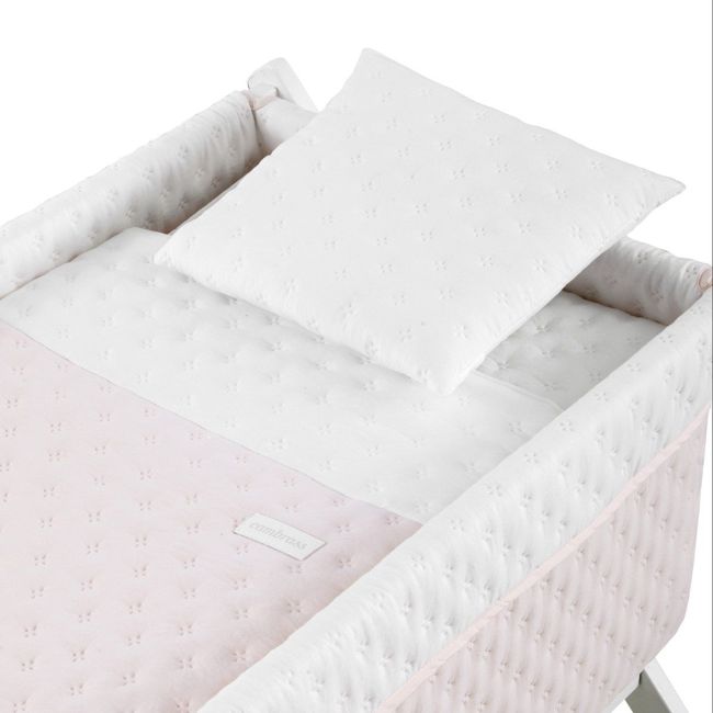 Minicama de Tesoura em Madeira Soft Rosa/Branco 55X87X74 Cm