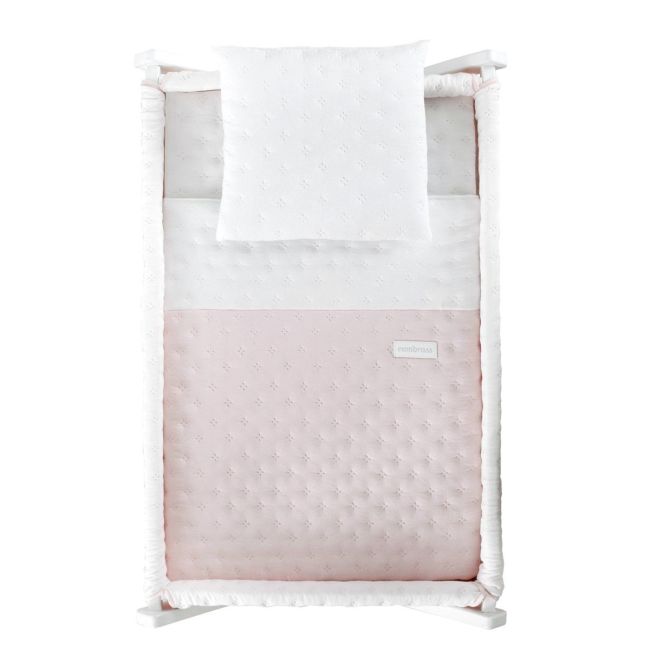 Minicama de Tesoura em Madeira Soft Rosa/Branco 55X87X74 Cm