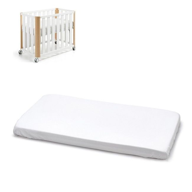 Lençol de baixo ajustável para minicama 50X90X12 cm liso e branco