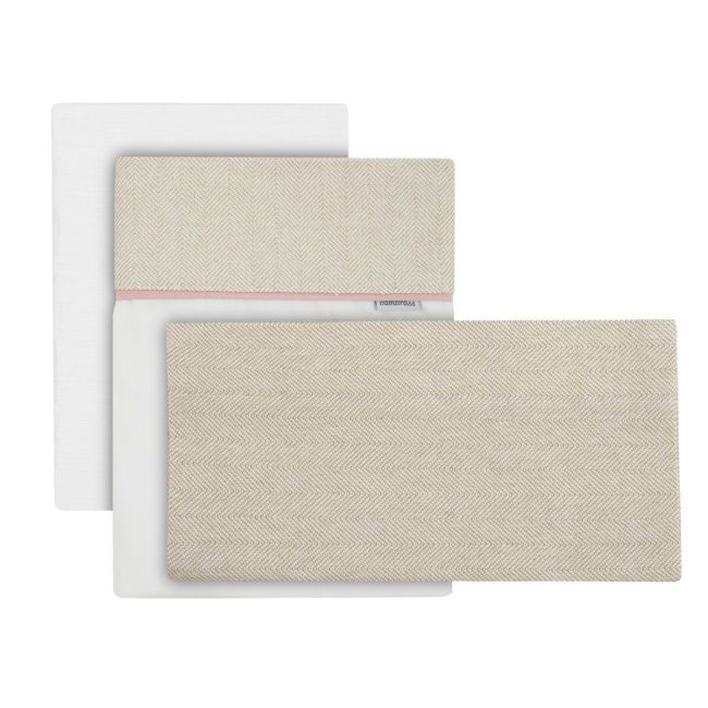 Sabana Minicuna 3 Pcs 50X90X1 Cm Lino Rosa