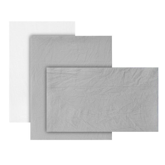 Lençol de Berço 3 Peças 50X90X1 Cm Soft Cinza