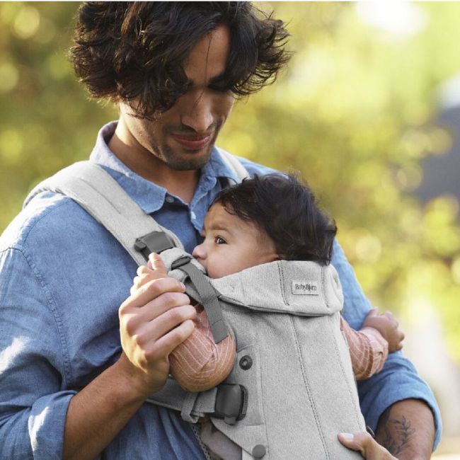 MOCHILA PORTA BEBE HARMONY WOVEN/MELANGE GRIS CLARO