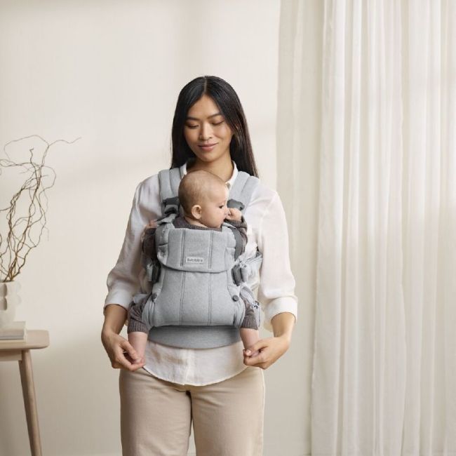 MOCHILA PORTA BEBE HARMONY WOVEN/MELANGE GRIS CLARO