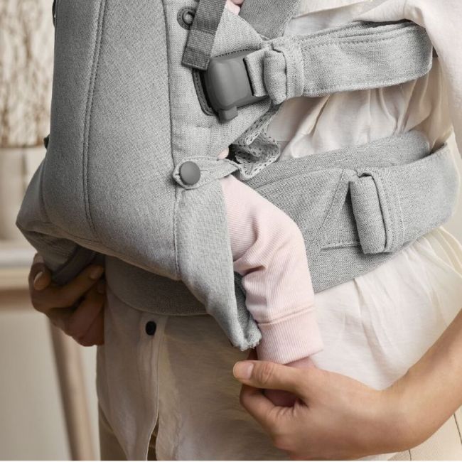 MOCHILA PORTA BEBE HARMONY WOVEN/MELANGE GRIS CLARO