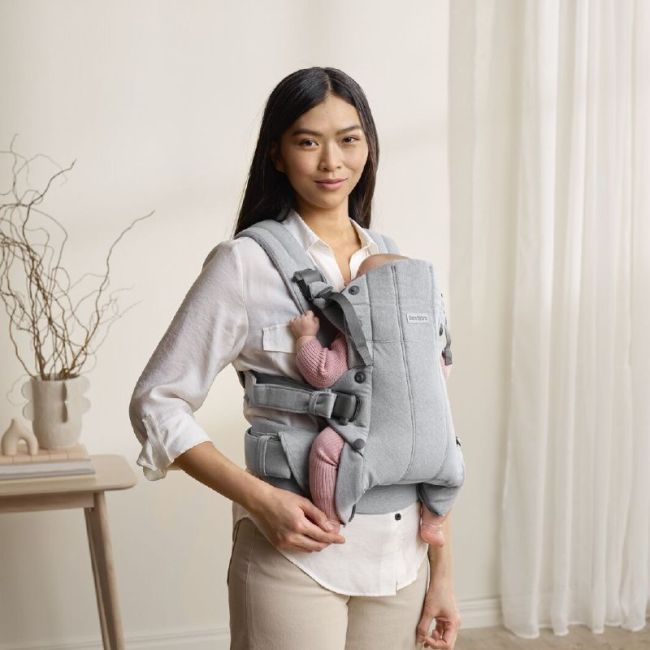 MOCHILA PORTA BEBE HARMONY WOVEN/MELANGE GRIS CLARO