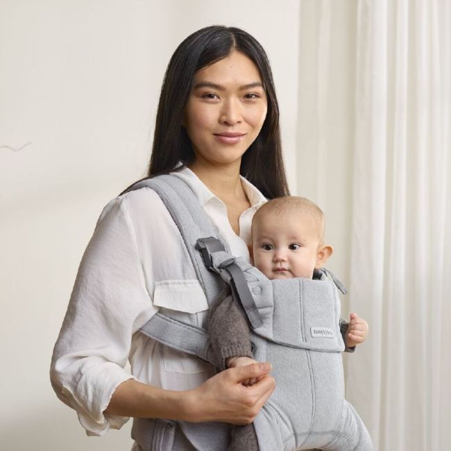 MOCHILA PORTA BEBE HARMONY WOVEN/MELANGE GRIS CLARO