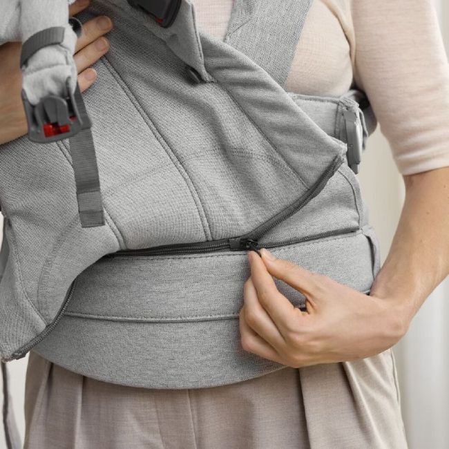 MOCHILA PORTA BEBE HARMONY WOVEN/MELANGE GRIS CLARO