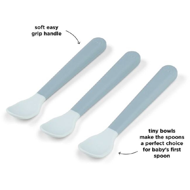 COLHER PARA BEBÉS FÁCIL DE AGARRAR 3-PACK AZUL